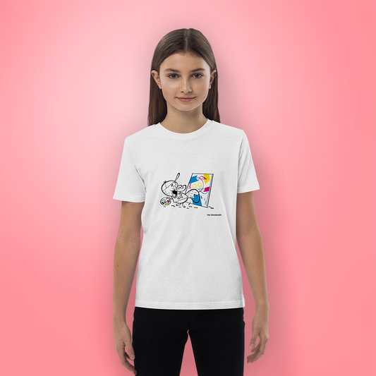 Girl wearing CMYK Paint Kids T-shirt 03