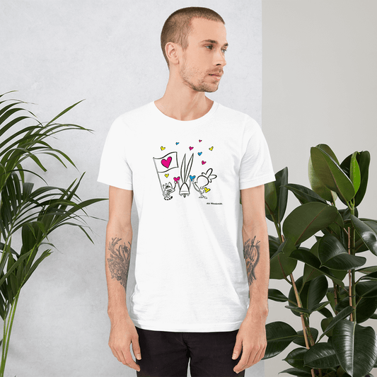 CMYK Solidarity Adult T-shirt with heart graphic