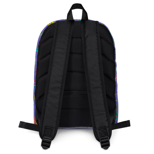 All-over print backpack, white back view