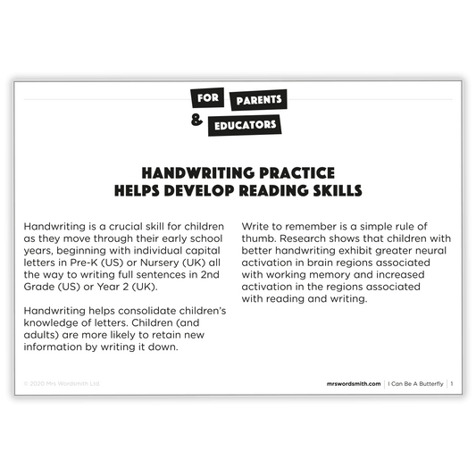 ABCHandwriting practice helps develop reading skills for parents and educators