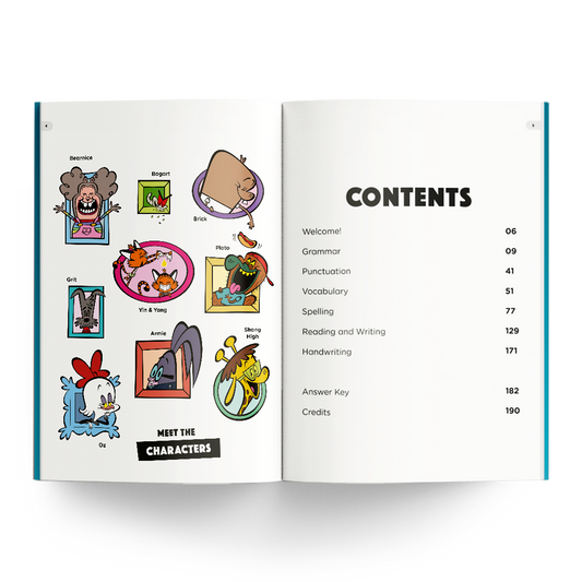 Grade 2 Monumental Workbook - Contents & Characters