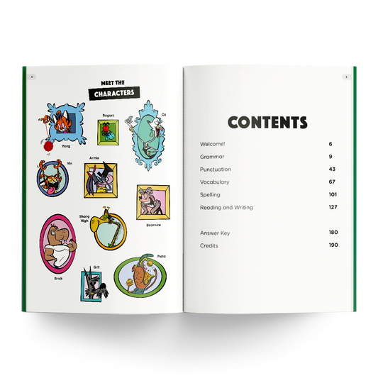 Grade 4 Humungous Workbook - Characters & Contents