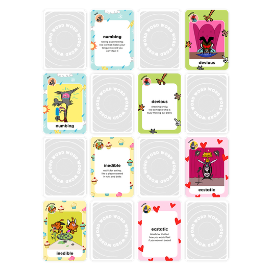 Word cards with definitions.