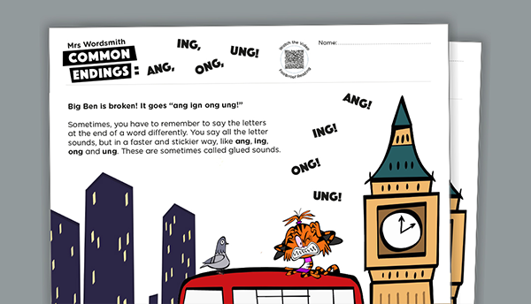 Common endings: ang, ing, ong, ung