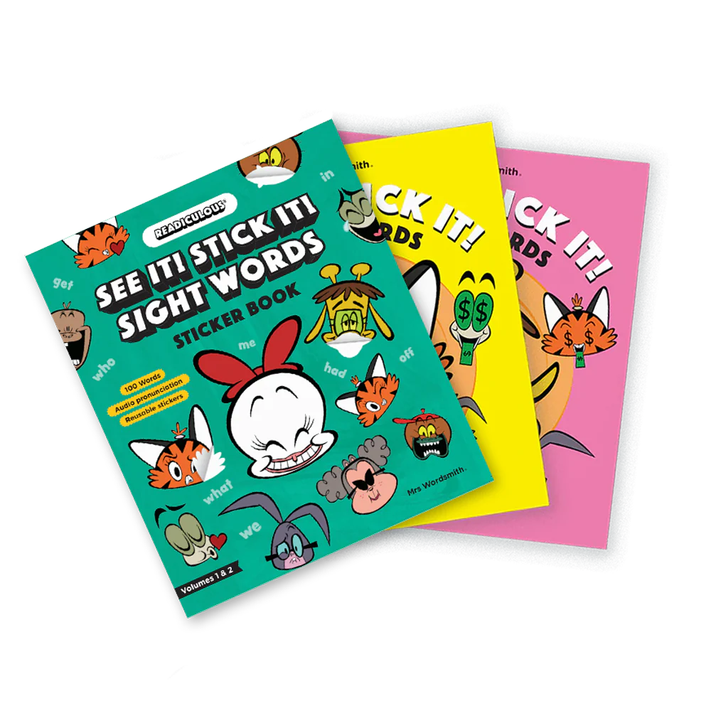 Sight words sticker books for ages 4 - 6 | Mrs Wordsmith