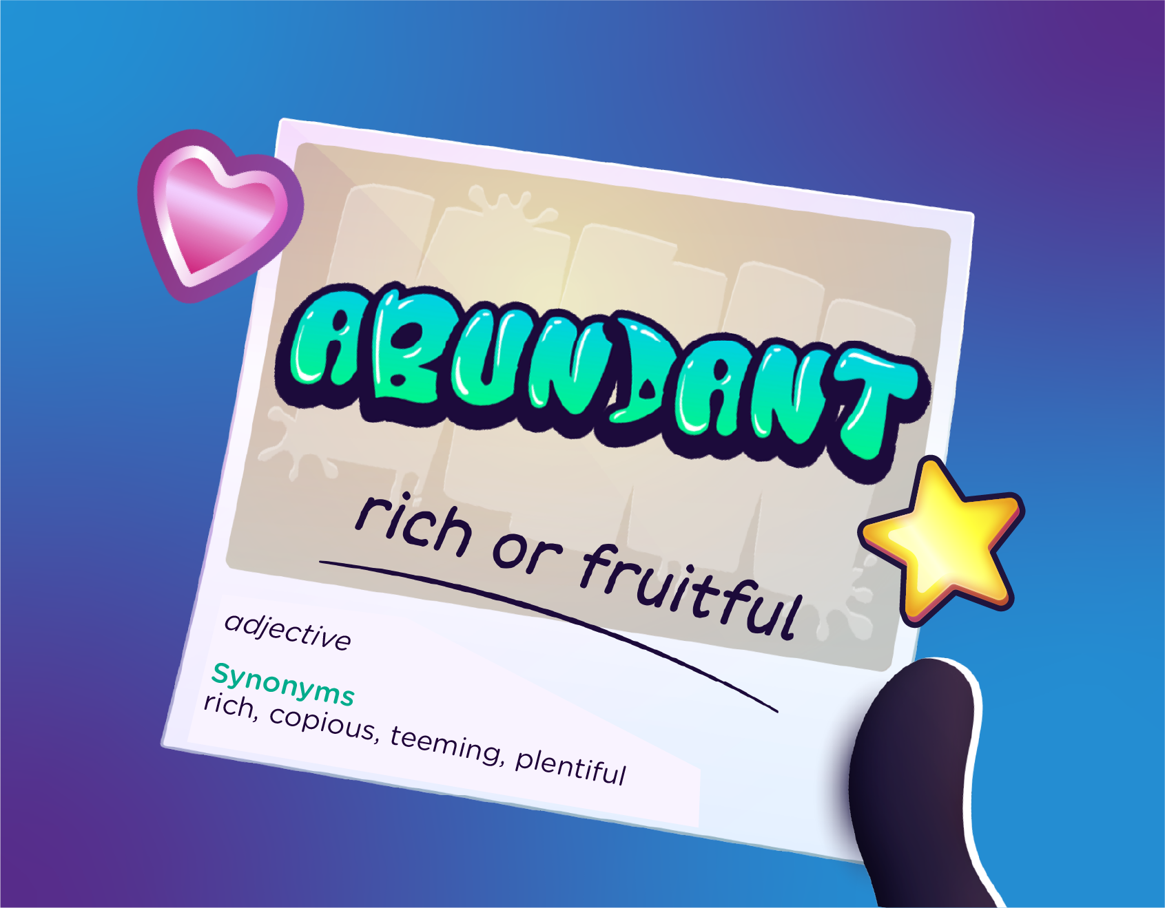 rich & fruitful, with heart & star