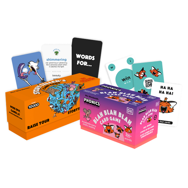 Blah Blah Blah Phonics & other card games.