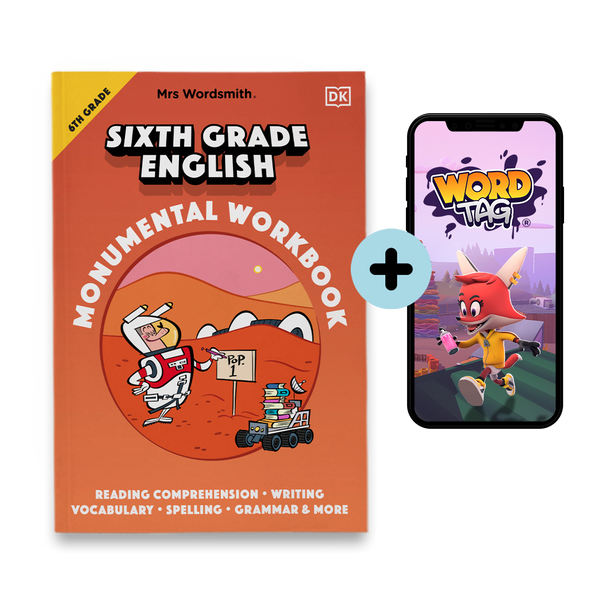Grade 6 English Workbook and Word Tag game