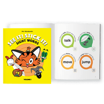 See It! Stick It! Sight Words book, Volume 5, showing sight words.