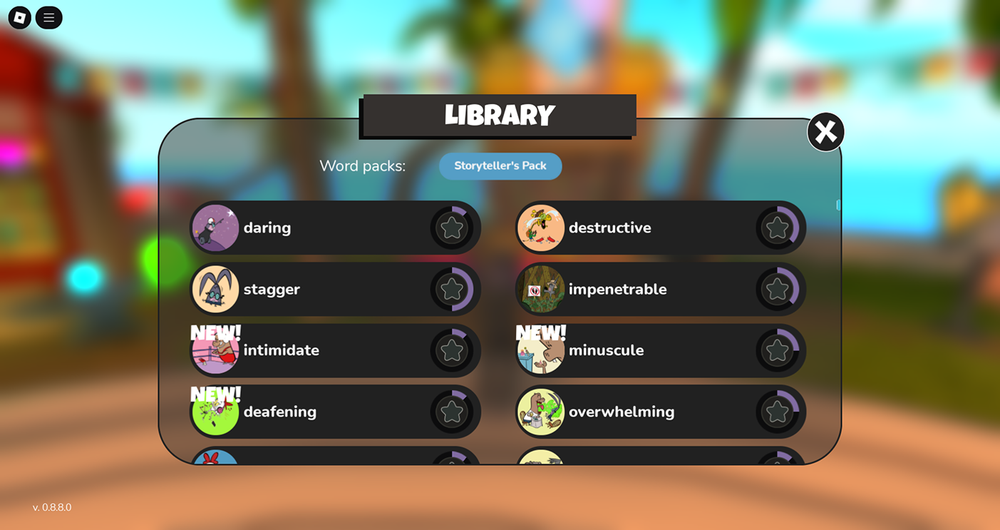 Word Packs with New Words