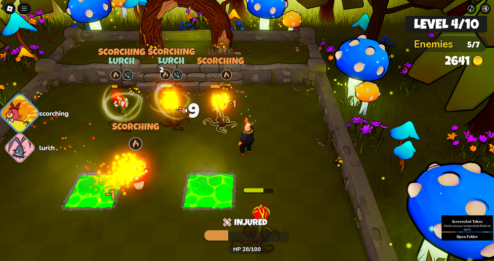 Level 4 with scorching attacks and enemies.