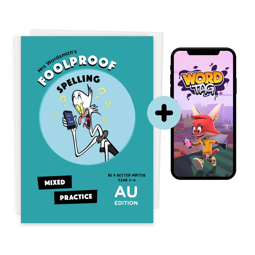 Year 3-4 Spelling Mixed Practice (AU Edition) with Word Tag game