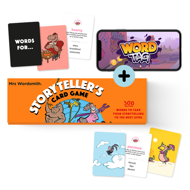 Storyteller's Card Game with Word Tag app.