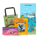 Mrs. Wordsmith educational items, tote bag, and card game.