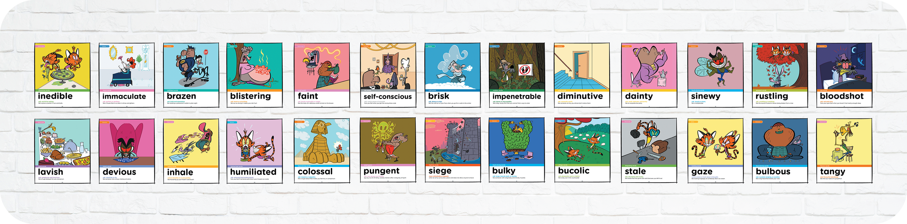 WT Brick-Wall cartoon panels with words like dream and sleepy