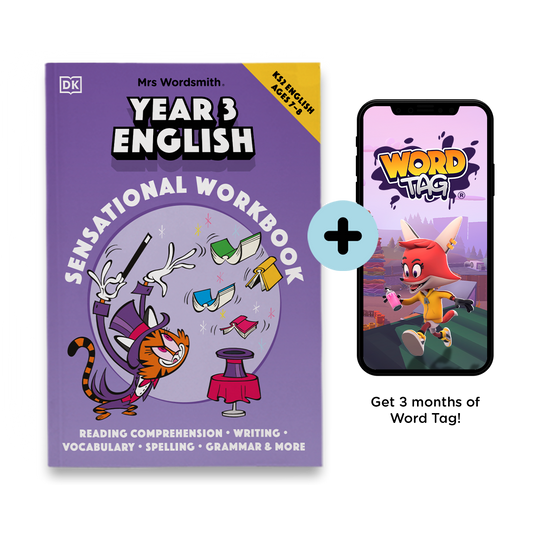 Year 3 English Sensational Workbook + 3 months of Word Tag ® Video Game