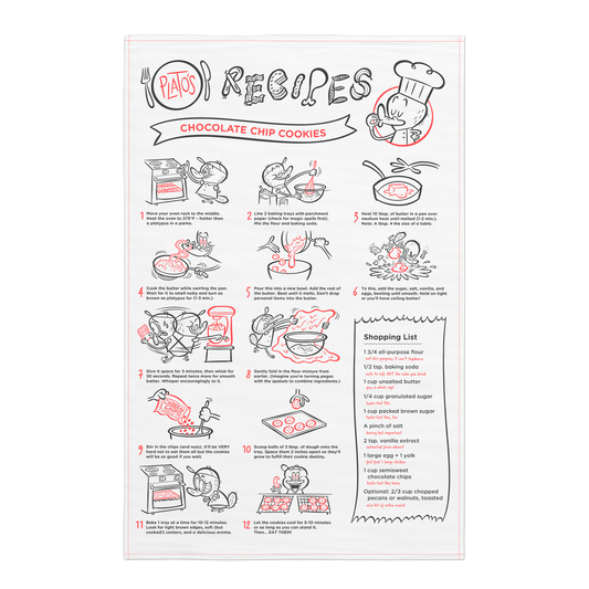 Plato's Cookie Recipe Tea Towel