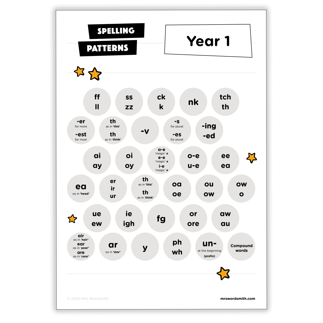 Spelling Mixed Practice Workbook for Grade 1 Students